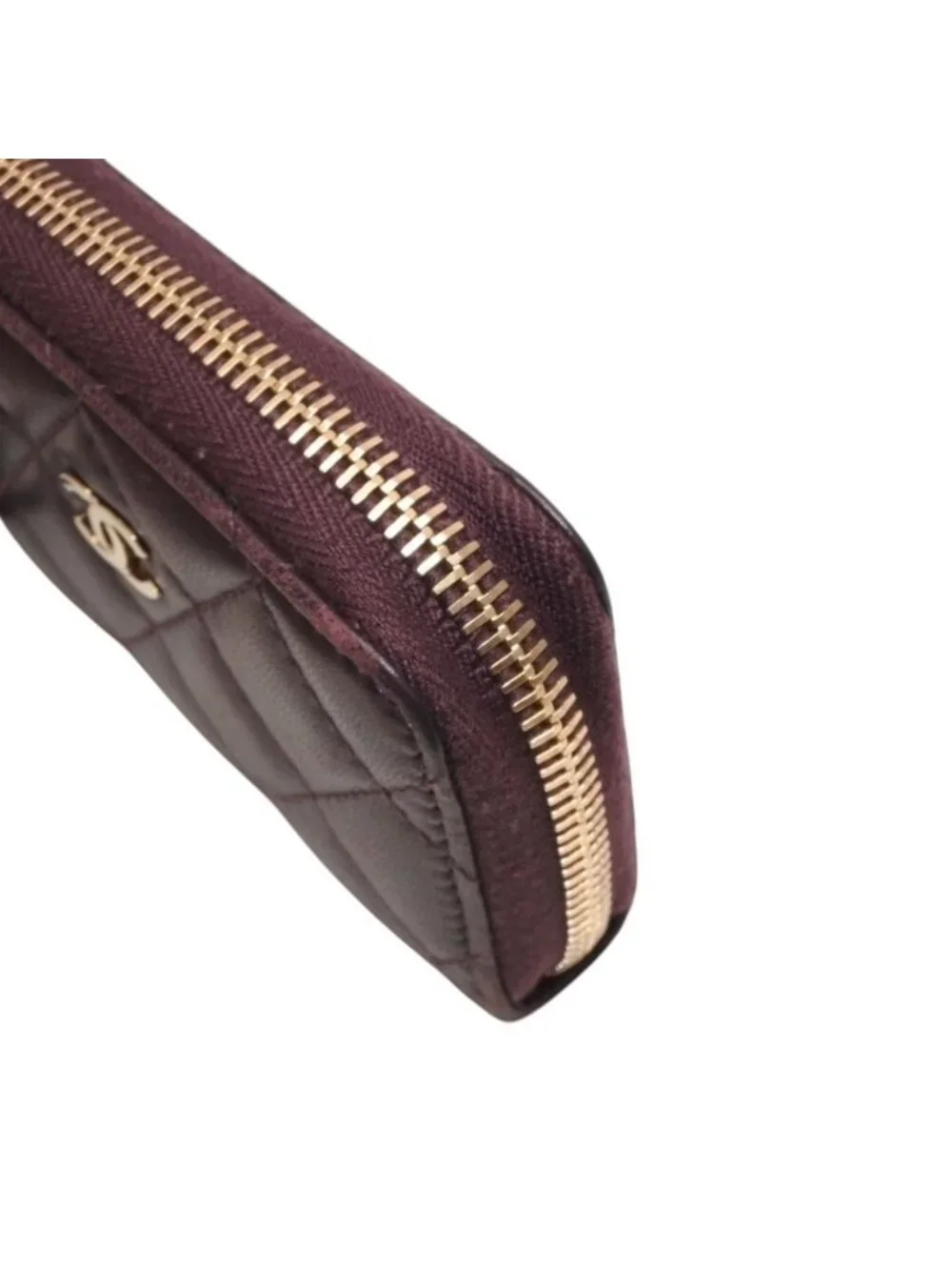 Chanel Classic Zip Coin Purse CC Logo Lambskin Purple